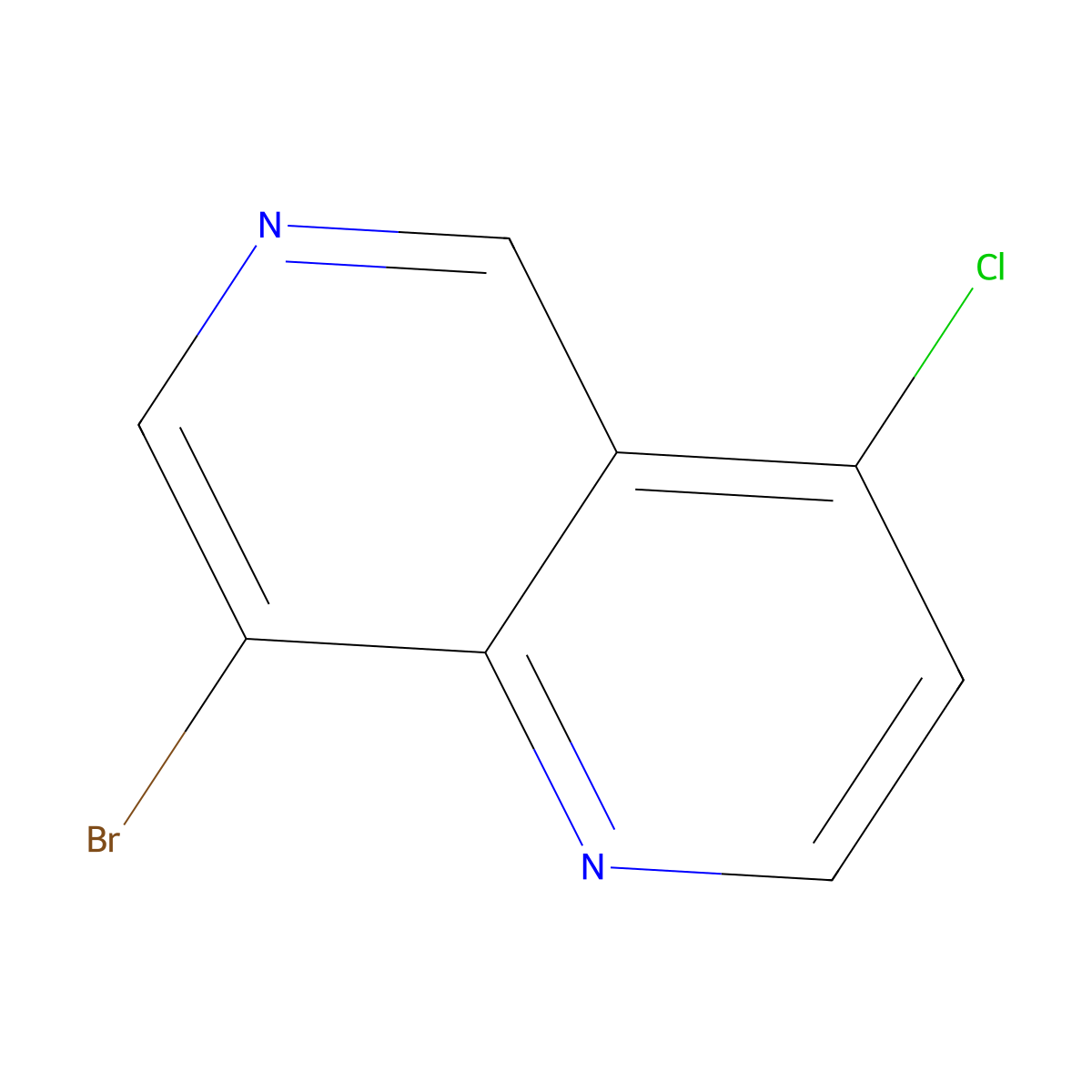 8-Bromo-4-chloro-1,6-naphthyridine molecular structure, CAS 1259061-05-6