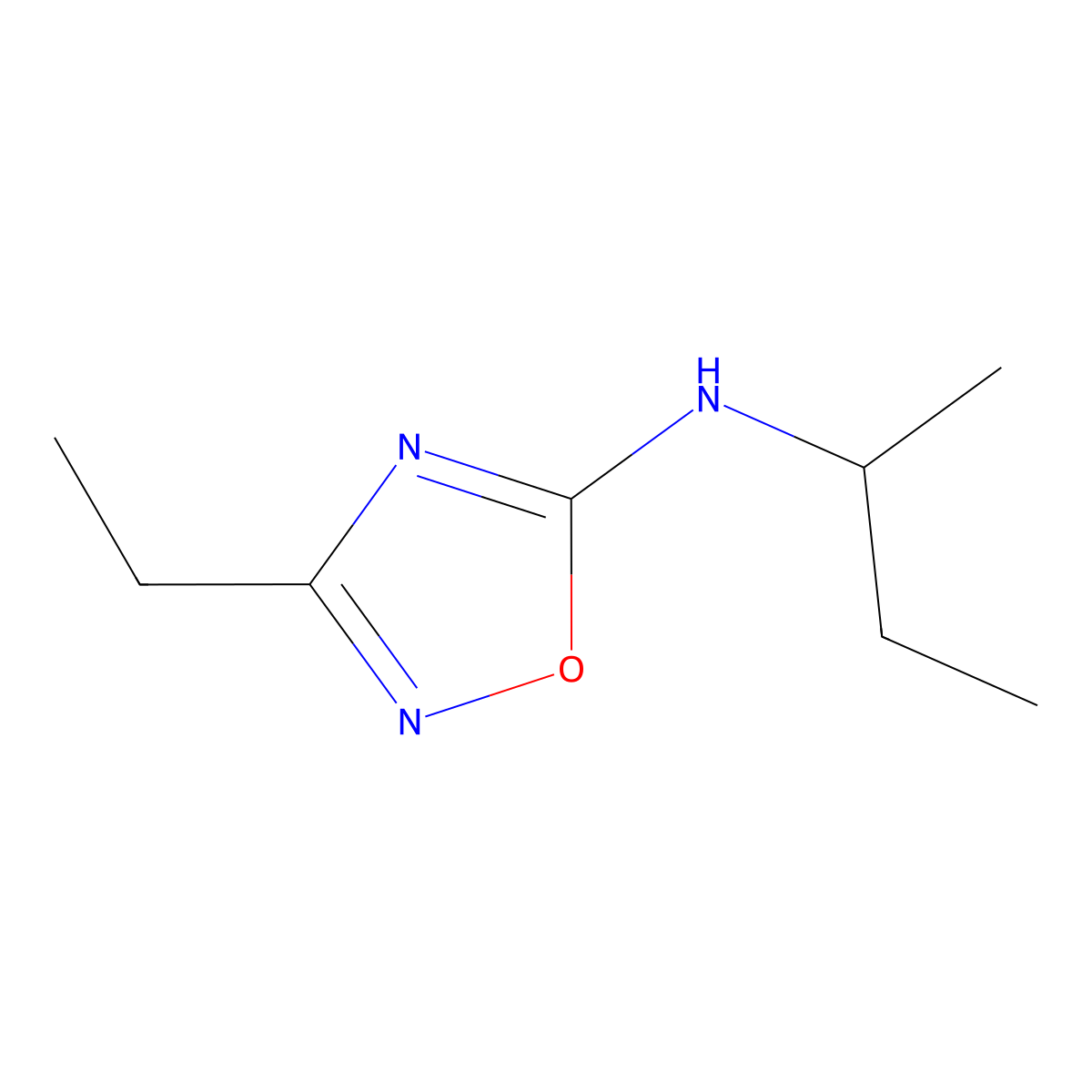 N-(Butan-2-YL)-3-ethyl-1,2,4-oxadiazol-5-amine molecular structure, CAS 1259061-78-3