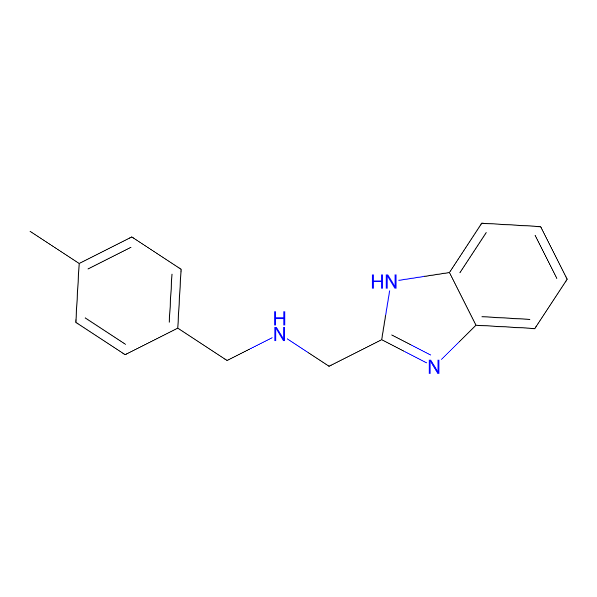 1H-benzimidazol-2-yl-N-(4-methylbenzyl)methanamine molecular structure, CAS 1259063-65-4