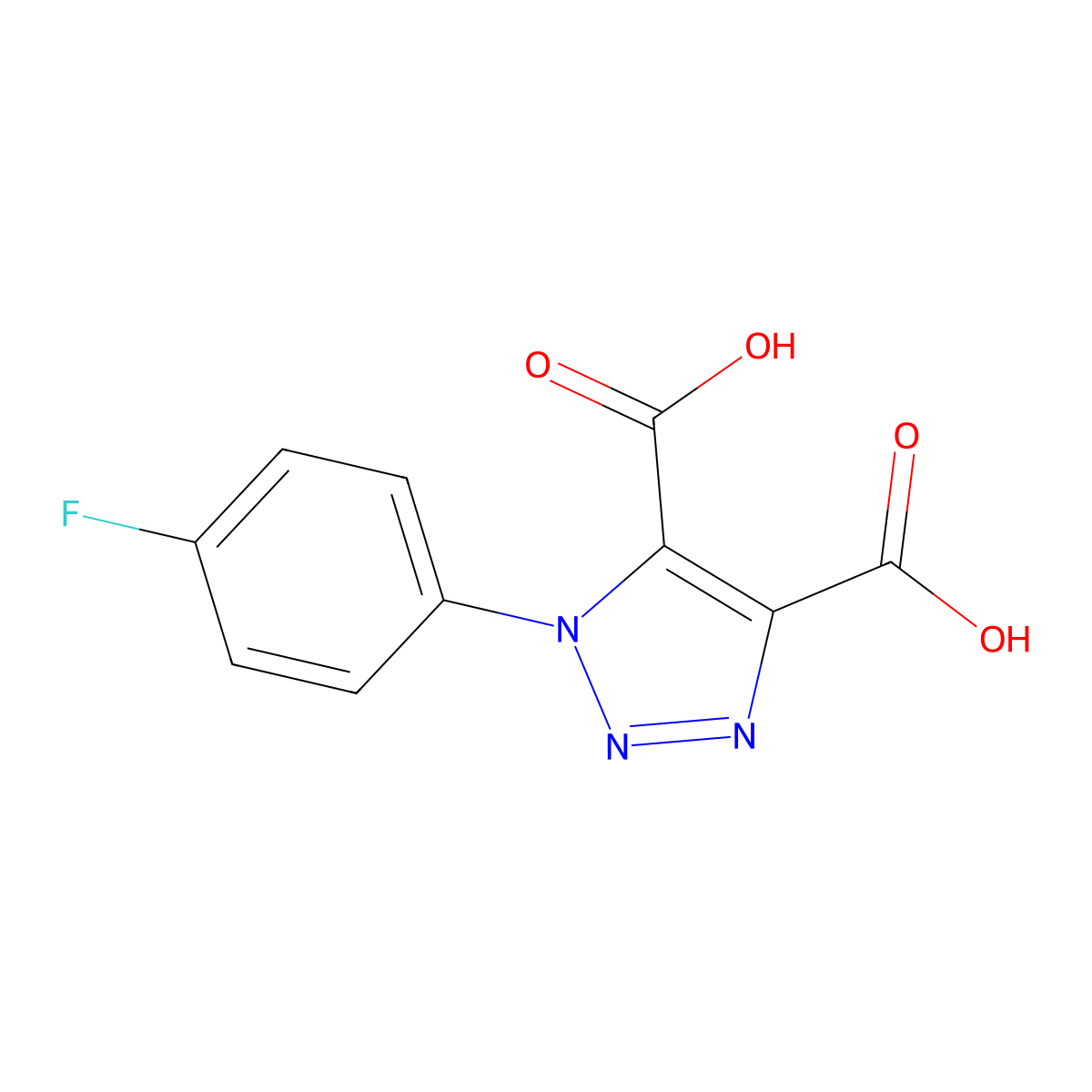 1-(4-Fluoro-phenyl)-1h-[1,2,3]triazole-4,5-dicarboxylic acid molecular structure, CAS 1259063-76-7