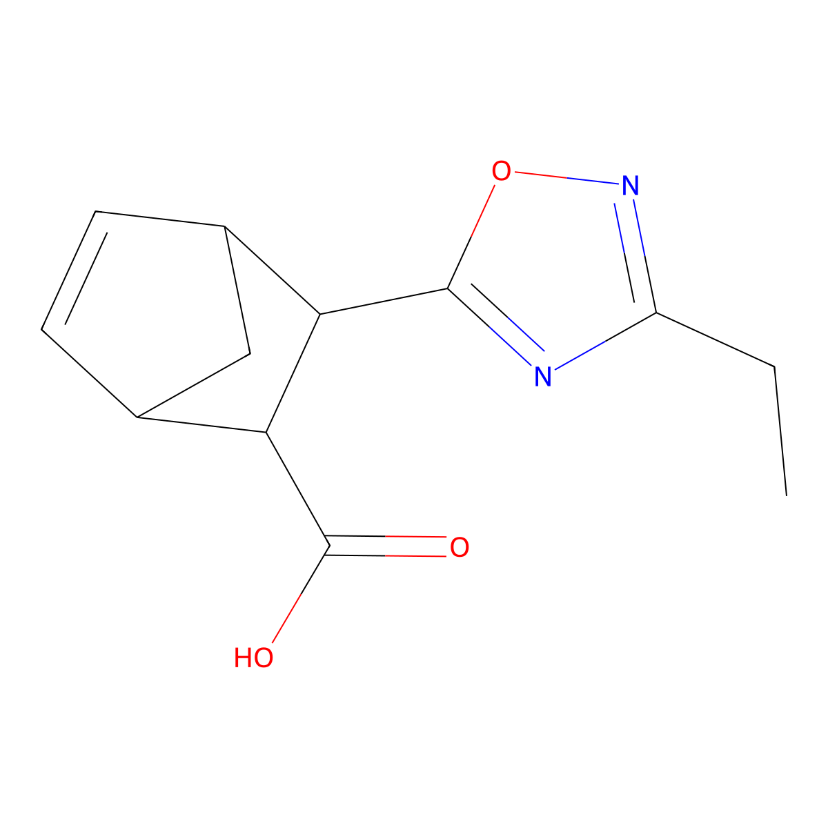3-(3-Ethyl-1,2,4-oxadiazol-5-yl)bicyclo[2.2.1]hept-5-ene-2-carboxylic acid molecular structure, CAS 1259066-17-5
