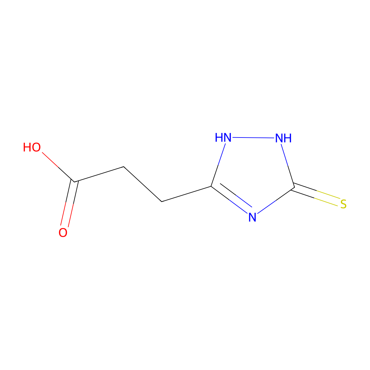 3-(3-mercapto-1H-1,2,4-triazol-5-yl)propanoic acid molecular structure, CAS 125907-88-2