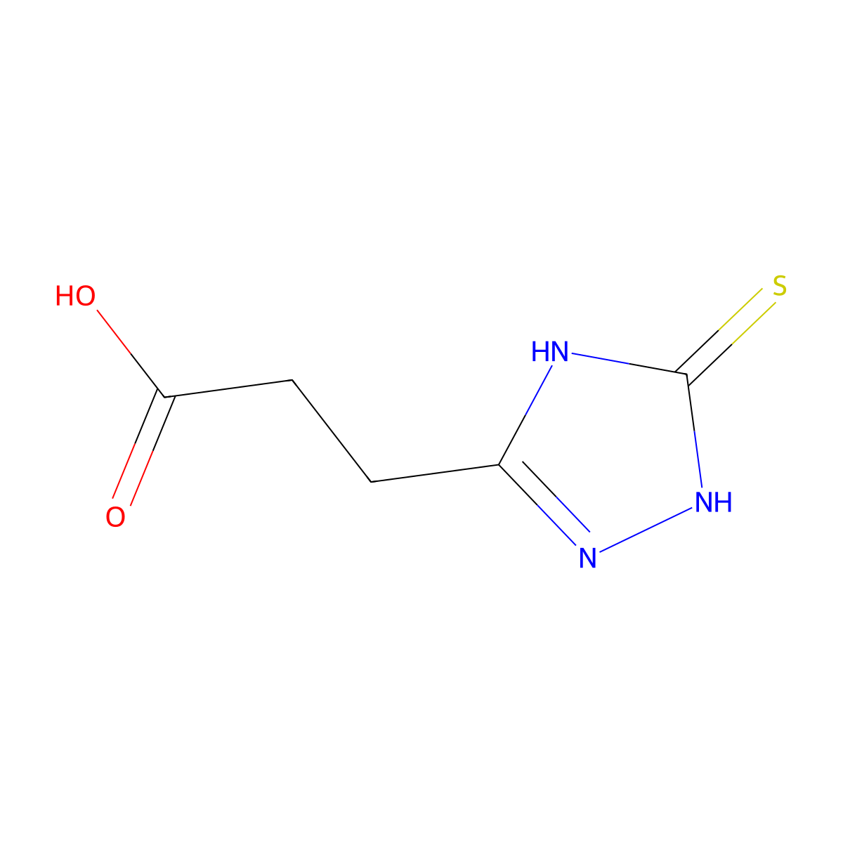 3-(3-mercapto-1H-1,2,4-triazol-5-yl)propanoic acid molecular structure, CAS 125907-88-2