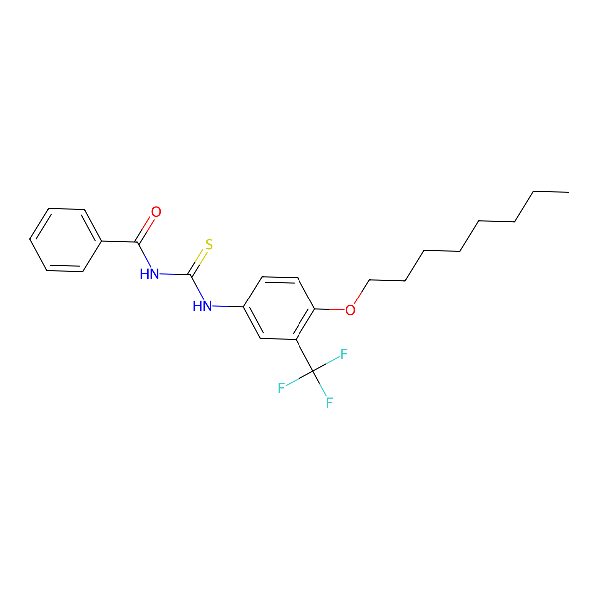 N-((4-(Octyloxy)-3-(trifluoromethyl)phenyl)carbamothioyl)benzamide molecular structure, CAS 1259072-81-5