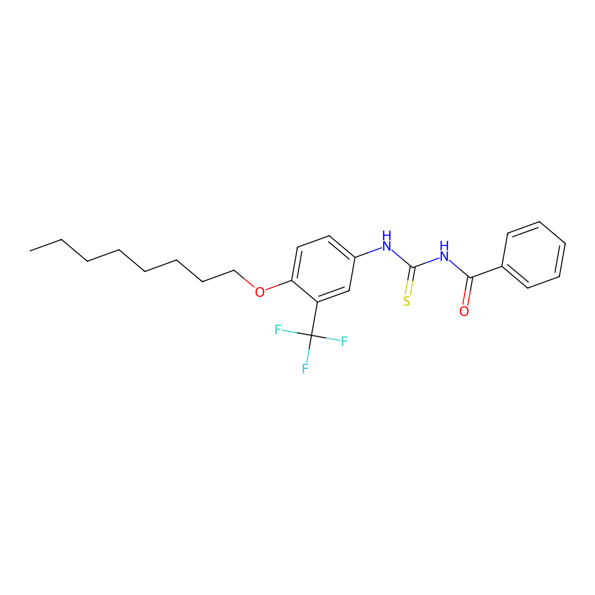 N-((4-(Octyloxy)-3-(trifluoromethyl)phenyl)carbamothioyl)benzamide molecular structure, CAS 1259072-81-5