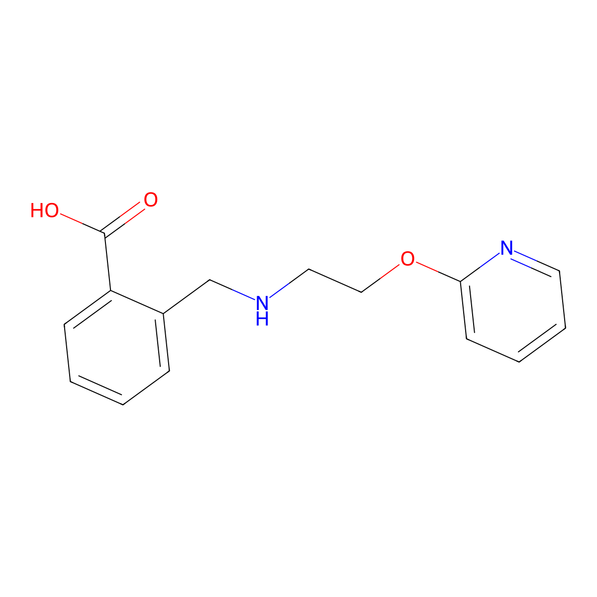 2-({[2-(Pyridin-2-yloxy)ethyl]amino}methyl)benzoic acid molecular structure, CAS 1259077-99-0