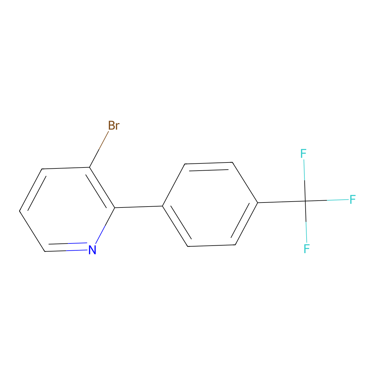 3-Bromo-2-(4-trifluoromethylphenyl)pyridine molecular structure, CAS 1259091-98-9