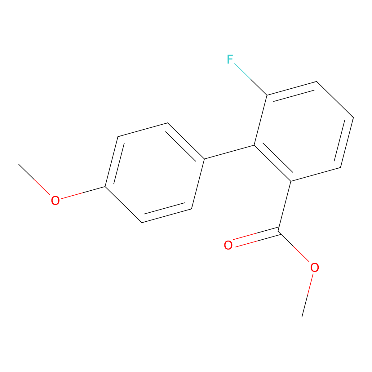 Methyl 6-fluoro-4'-methoxy[1,1'-biphenyl]-2-carboxylate molecular structure, CAS 1259092-07-3