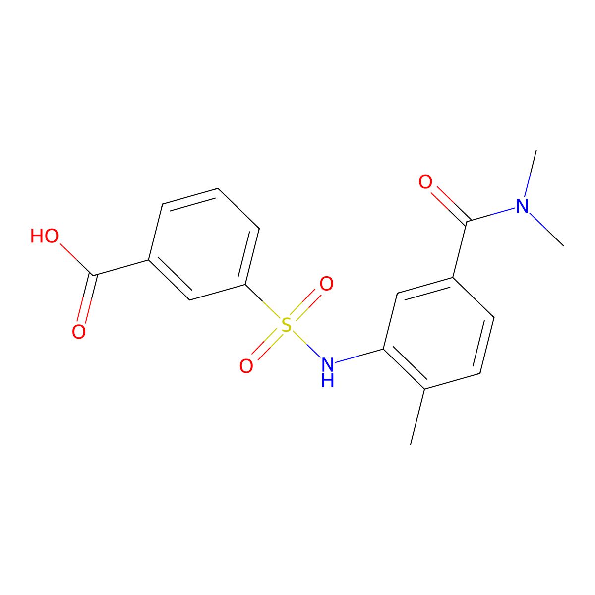 3-[N-[5-(Dimethylcarbamoyl)-2-methylphenyl]sulfamoyl]benzoic acid molecular structure, CAS 1259098-92-4