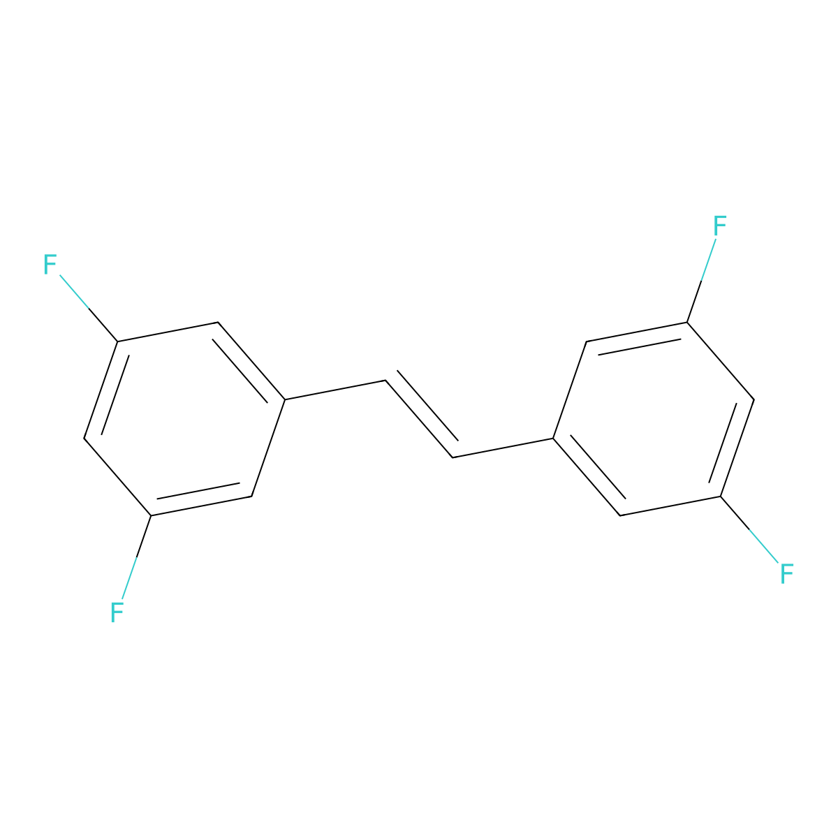 1-[(E)-2-(3,5-difluorophenyl)ethenyl]-3,5-difluorobenzene molecular structure, CAS 125910-08-9