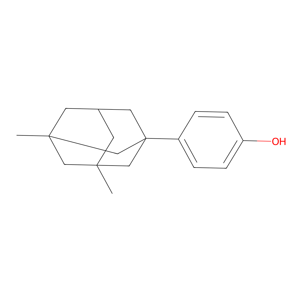 4-(3,5-Dimethyl-1-adamantyl)phenol molecular structure, CAS 125910-53-4