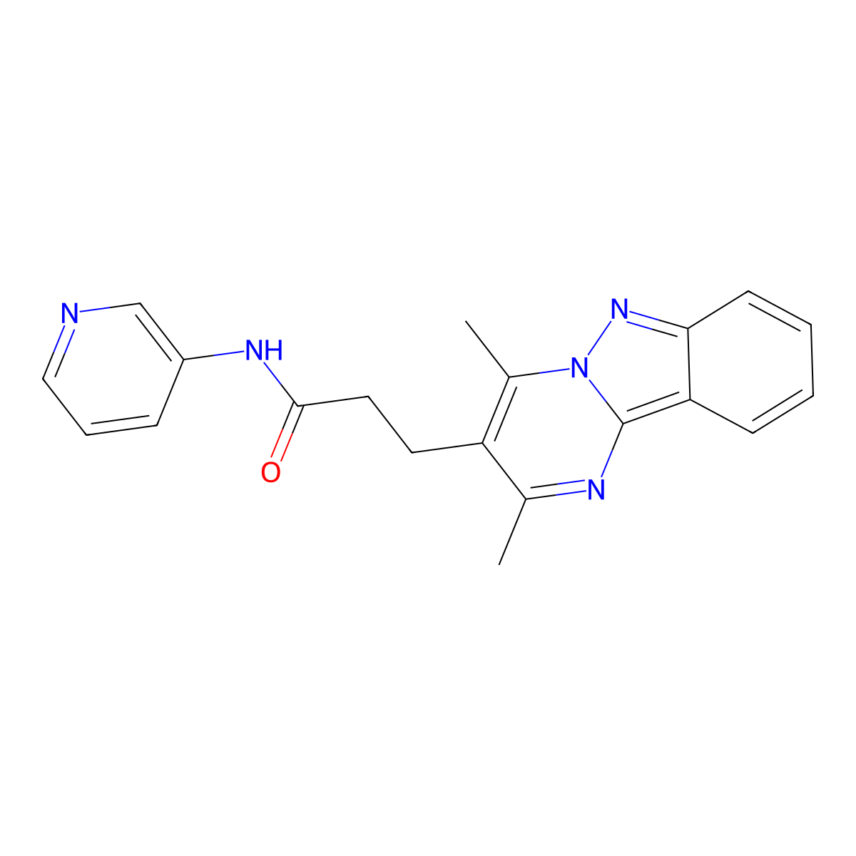 3-(2,4-dimethylpyrimido[1,2-b]indazol-3-yl)-N-(3-pyridyl)propanamide molecular structure, CAS 1259111-21-1