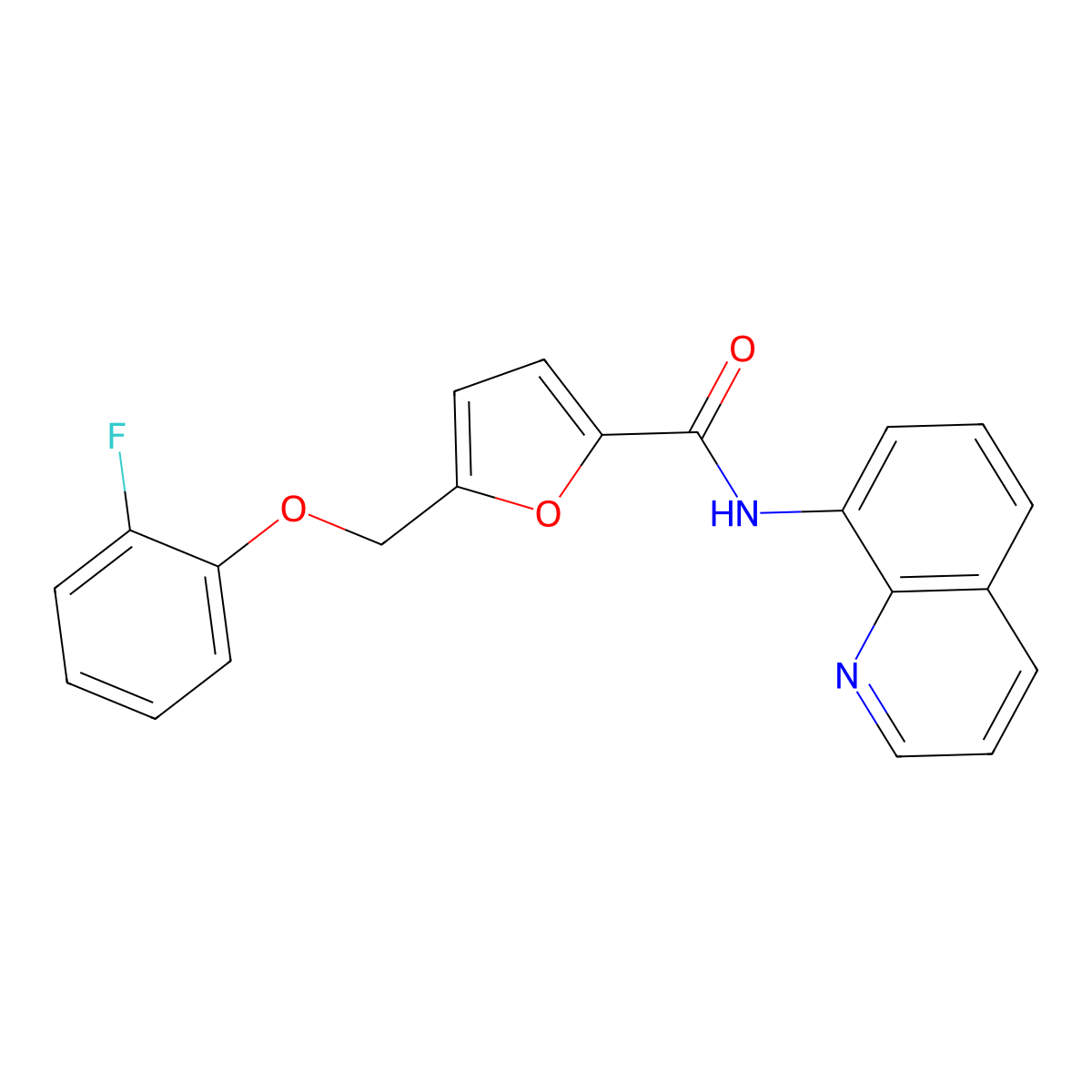 5-[(2-fluorophenoxy)methyl]-N-(quinolin-8-yl)furan-2-carboxamide molecular structure, CAS 1259162-77-0