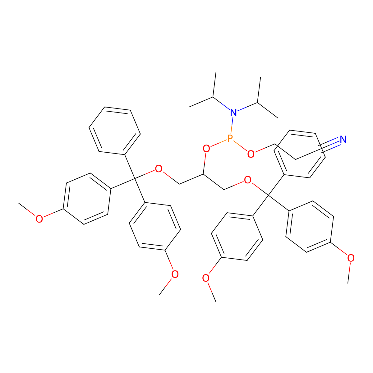 1, 3-diDMTr-glycer-2-yl amidite molecular structure, CAS 125922-95-4