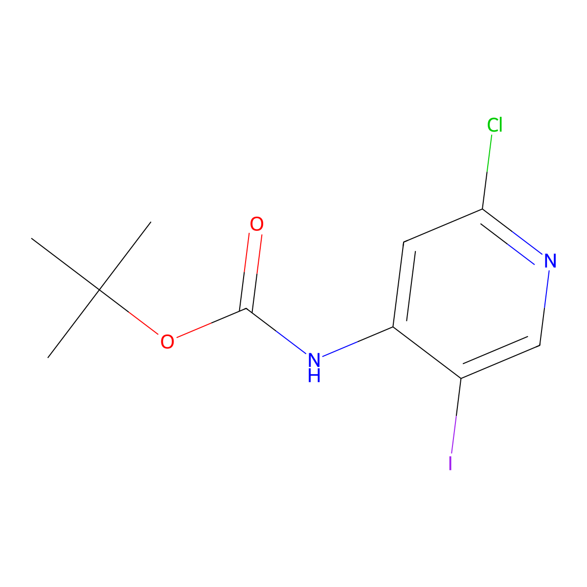 tert-butyl N-(2-chloro-5-iodopyridin-4-yl)carbamate molecular structure, CAS 1259224-06-0