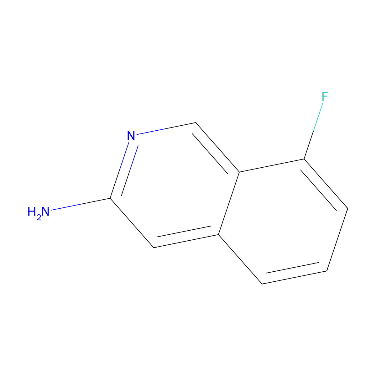 8-Fluoroisoquinolin-3-amine molecular structure, CAS 1259224-15-1