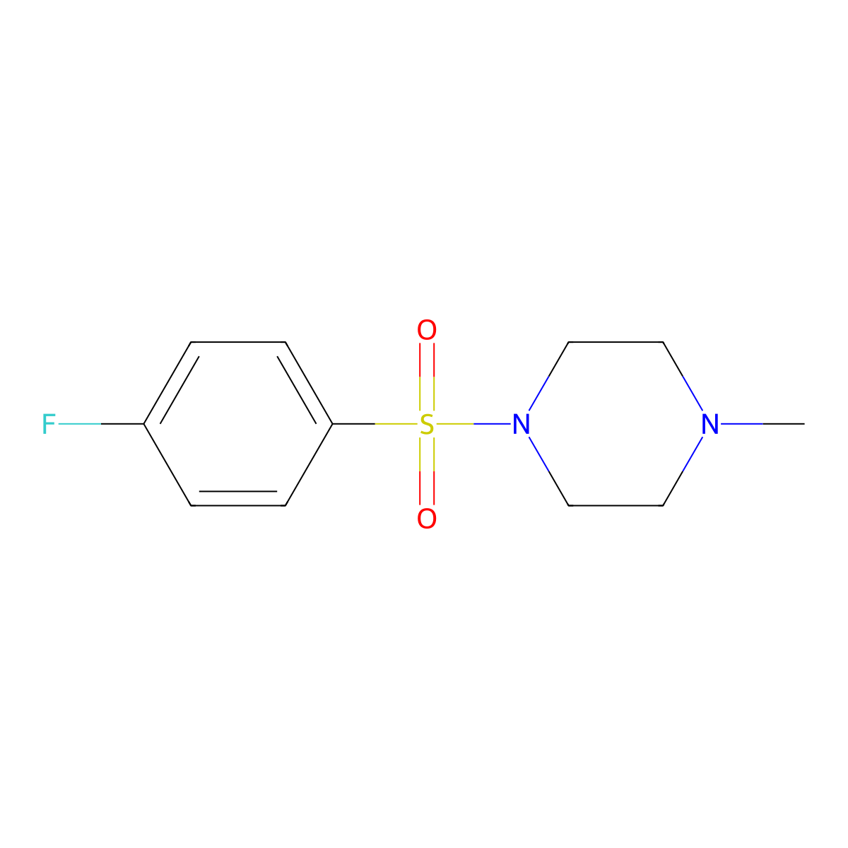 1-((4-Fluorophenyl)sulfonyl)-4-methylpiperazine molecular structure, CAS 125926-53-6