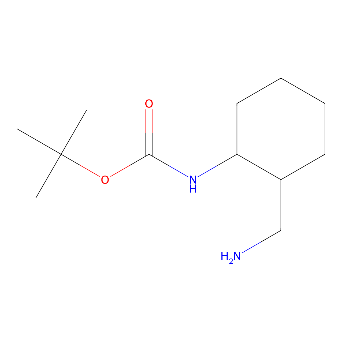 tert-Butyl ((1R,2S)-2-(aminomethyl)cyclohexyl)carbamate molecular structure, CAS 1259277-49-0