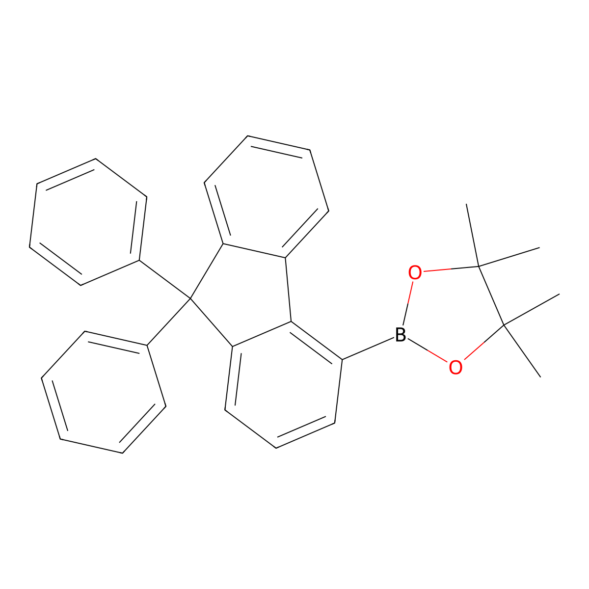 2-(9,9-Diphenyl-9H-fluoren-4-yl)-4,4,5,5-tetramethyl-1,3,2-dioxaborolane molecular structure, CAS 1259280-37-9