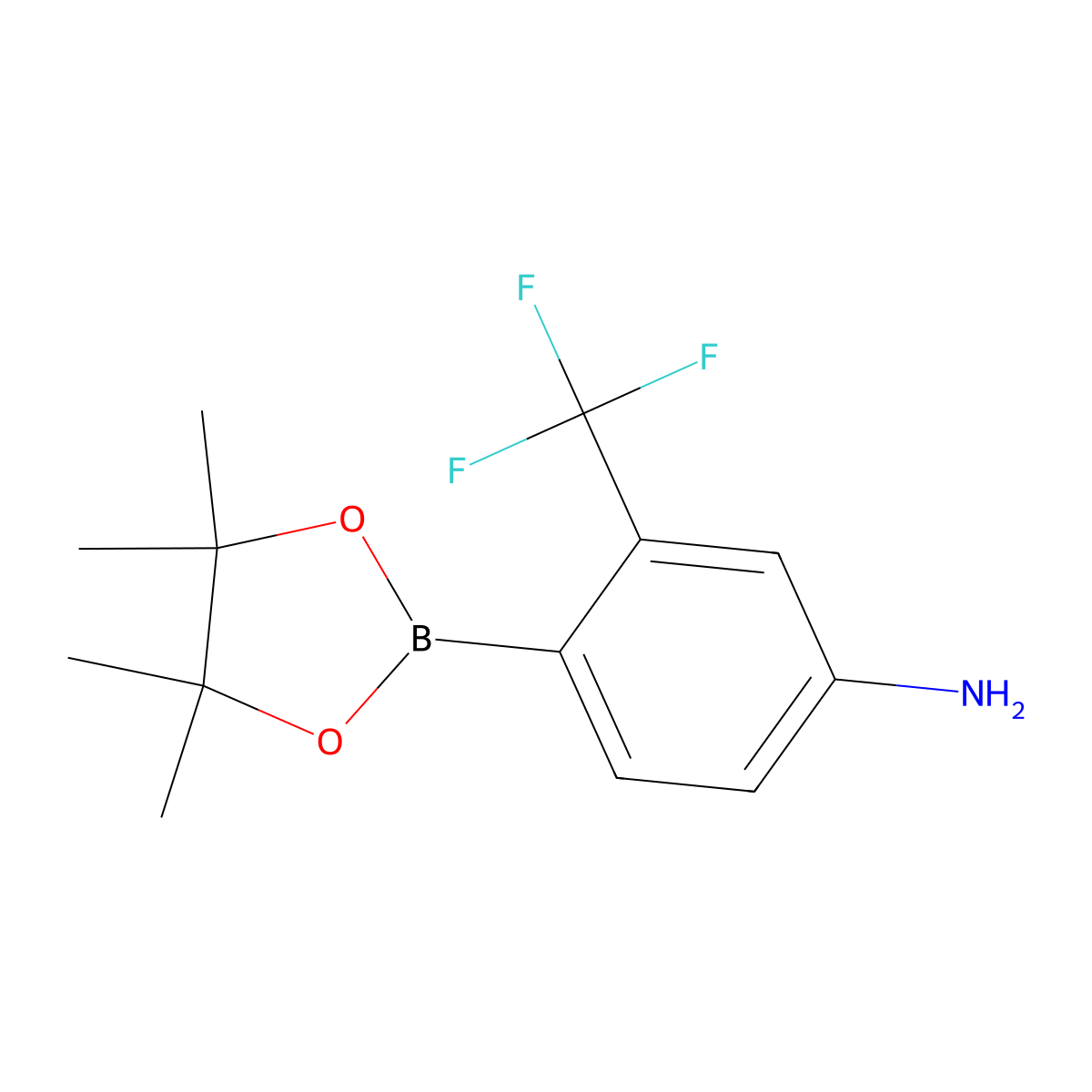 4-(4,4,5,5-Tetramethyl-1,3,2-dioxaborolan-2-YL)-3-(trifluoromethyl)aniline molecular structure, CAS 1259285-61-4