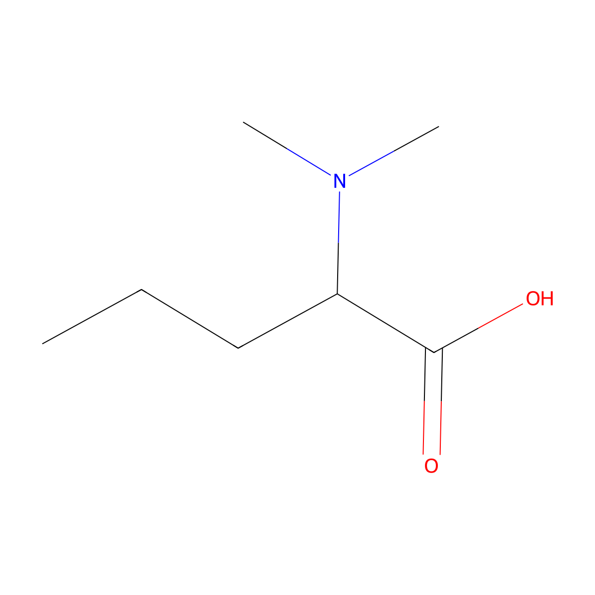 2-(Dimethylamino)pentanoic acid molecular structure, CAS 1259294-31-9