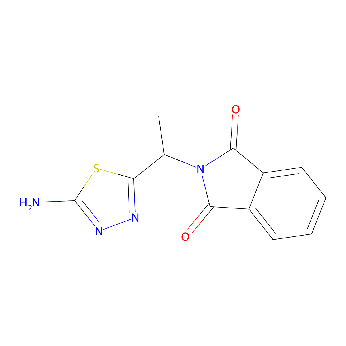2-[1-(5-Amino-1,3,4-thiadiazol-2-YL)ethyl]isoindole-1,3-dione molecular structure, CAS 1259294-36-4