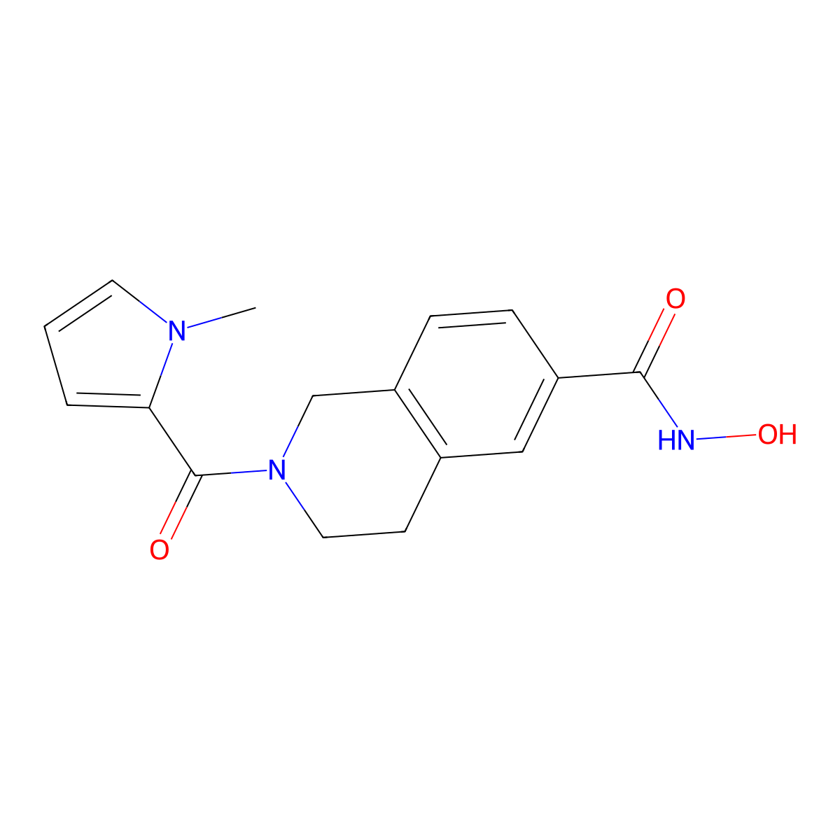 N-hydroxy-2-(1-methyl-1H-pyrrole-2-carbonyl)-1,2,3,4-tetrahydroisoquinoline-6-carboxamide molecular structure, CAS 1259296-46-2
