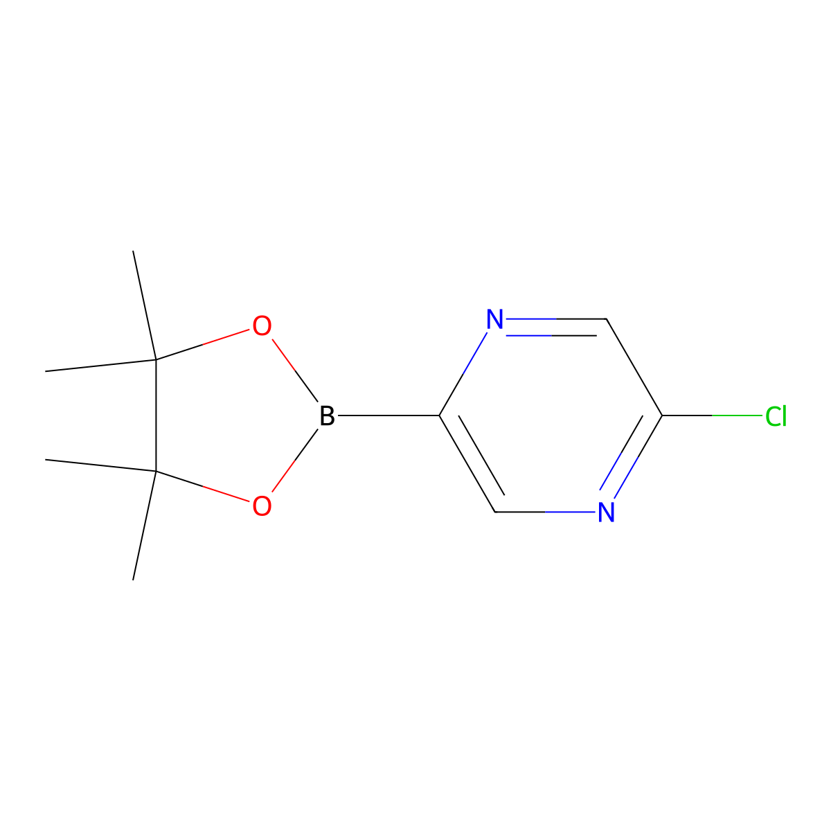 2-Chloro-5-(4,4,5,5-tetramethyl-1,3,2-dioxaborolan-2-YL)pyrazine molecular structure, CAS 1259298-22-0