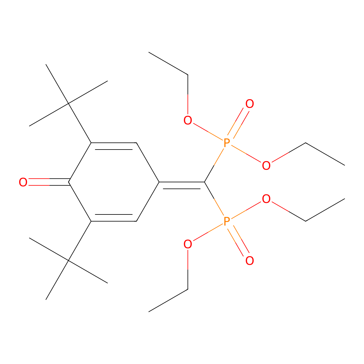 4-[Bis(diethoxyphosphoryl)methylidene]-2,6-ditert-butylcyclohexa-2,5-dien-1-one molecular structure, CAS 125931-54-6