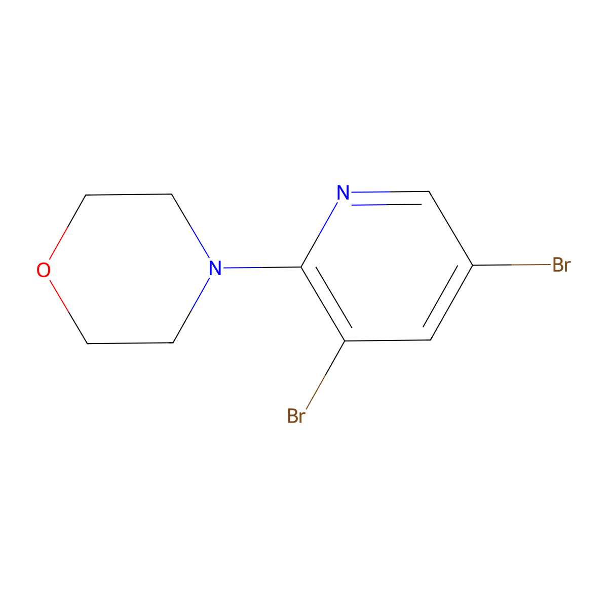 4-(3,5-Dibromopyridin-2-yl)morpholine molecular structure, CAS 1259313-58-0