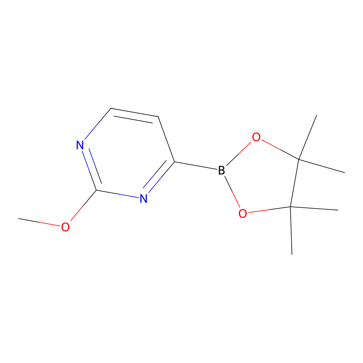 2-Methoxy-4-(4,4,5,5-tetramethyl-1,3,2-dioxaborolan-2-YL)pyrimidine molecular structure, CAS 1259317-45-7