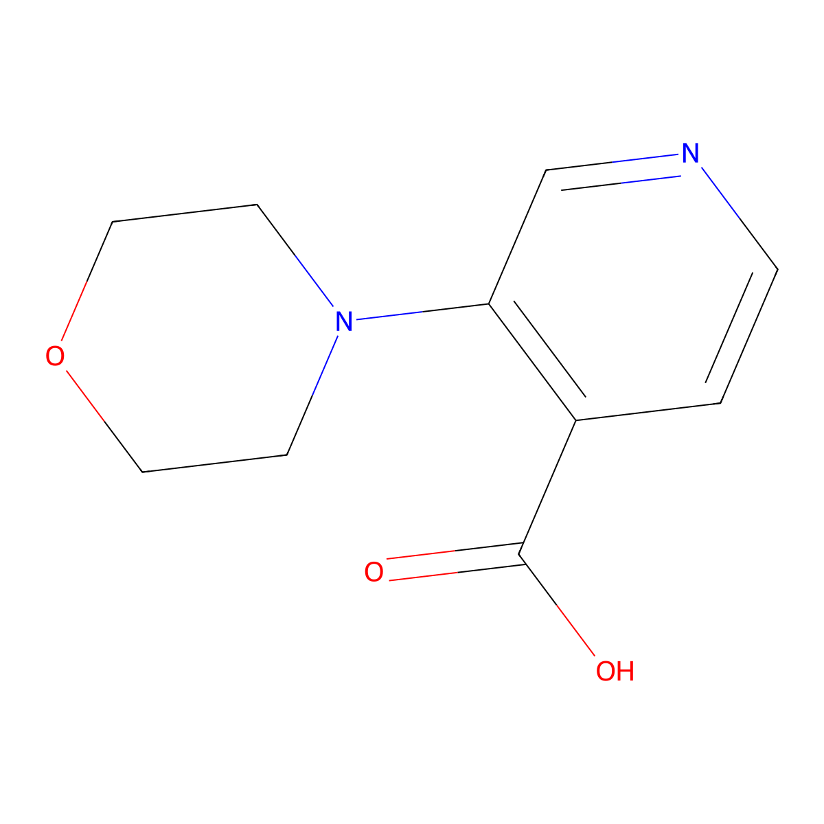 3-(Morpholin-4-yl)pyridine-4-carboxylic acid molecular structure, CAS 1259319-33-9