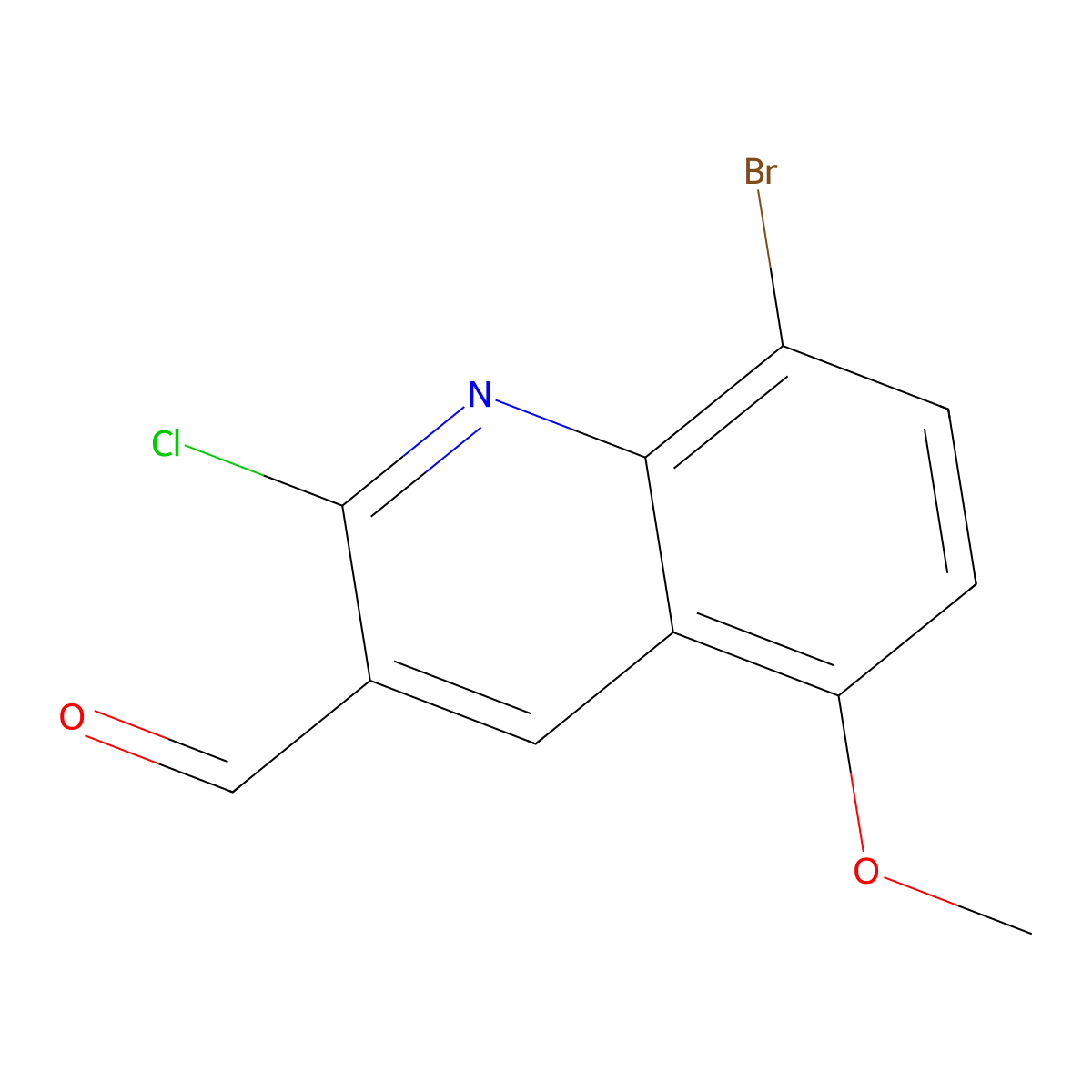 8-Bromo-2-chloro-5-methoxyquinoline-3-carbaldehyde molecular structure, CAS 1259319-35-1