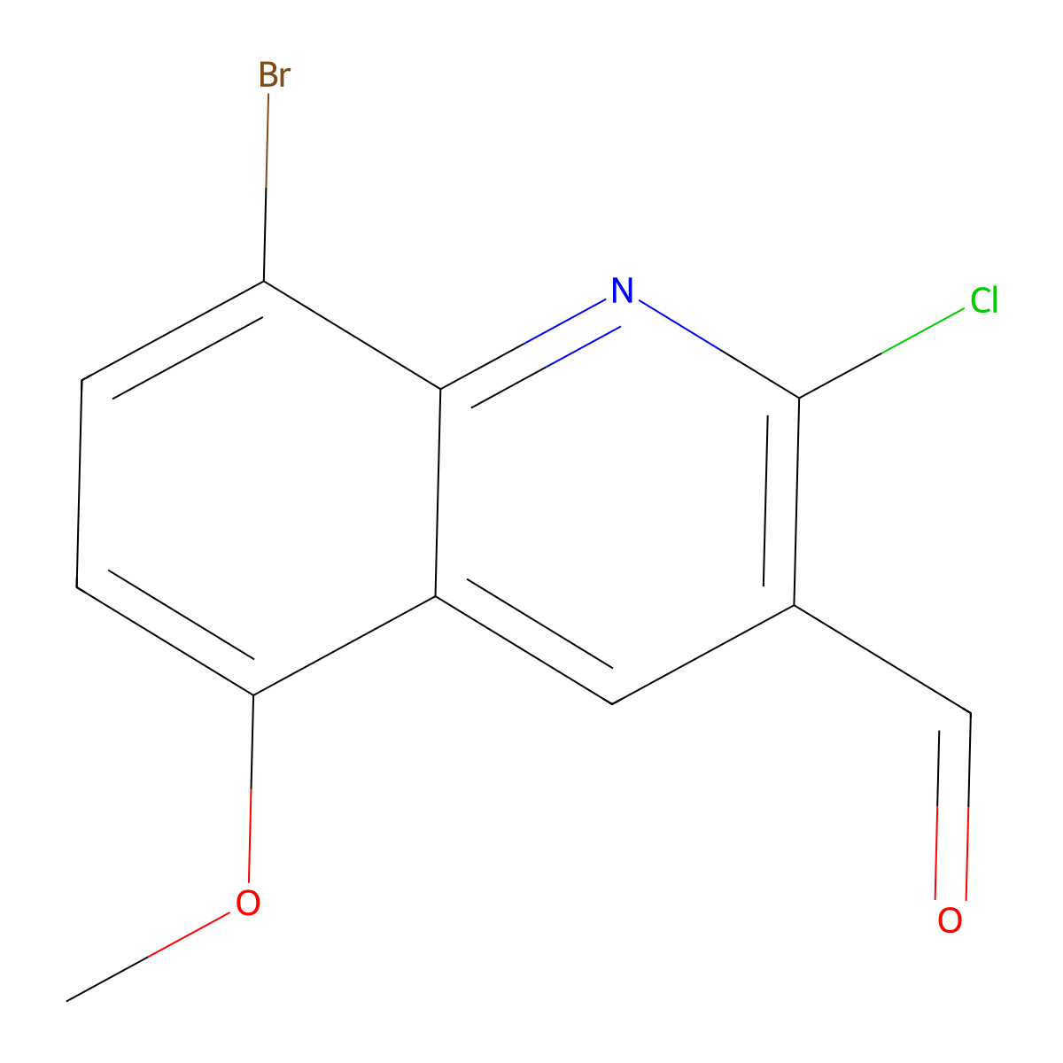 8-Bromo-2-chloro-5-methoxyquinoline-3-carbaldehyde molecular structure, CAS 1259319-35-1