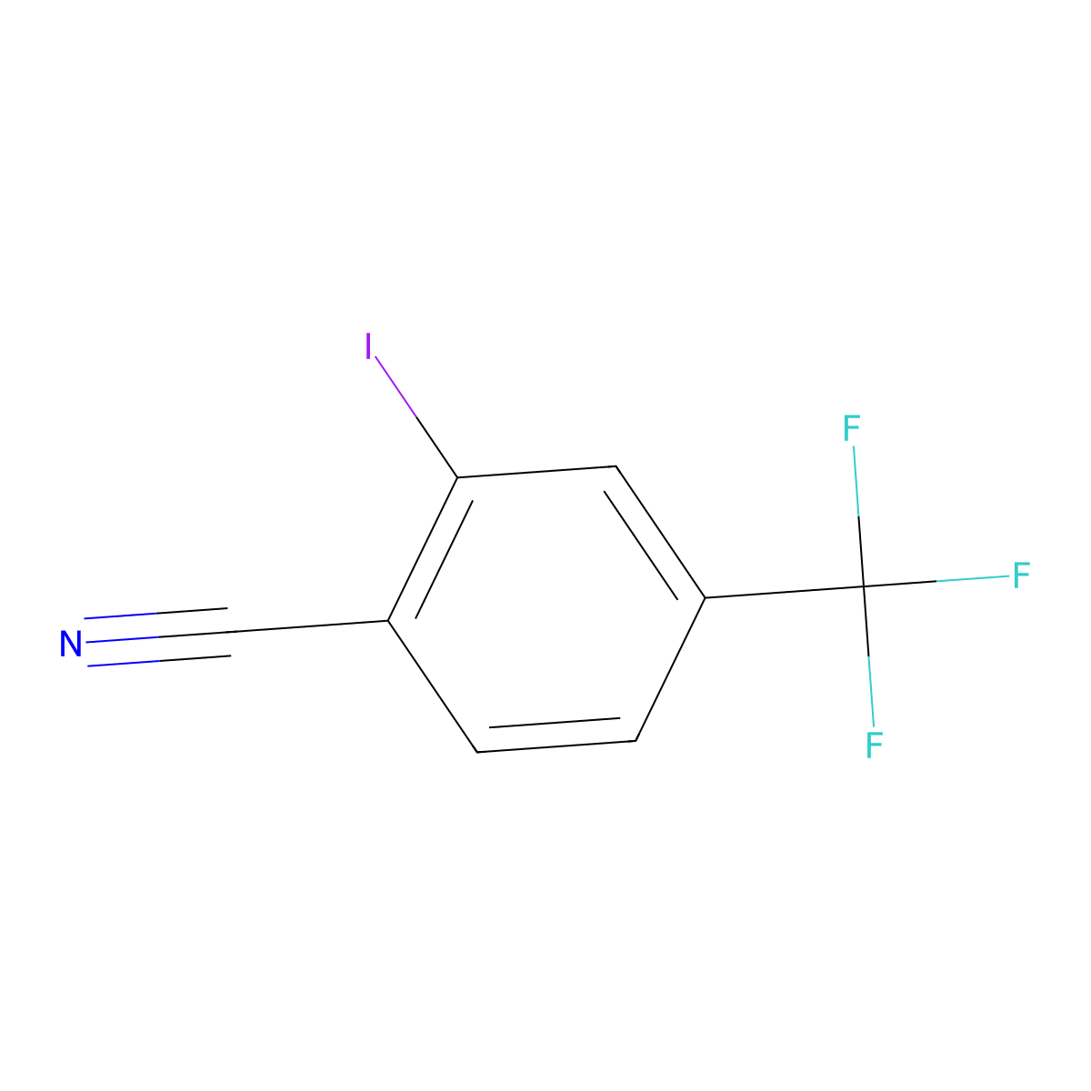 2-Iodo-4-(trifluoromethyl)benzonitrile molecular structure, CAS 1259323-42-6