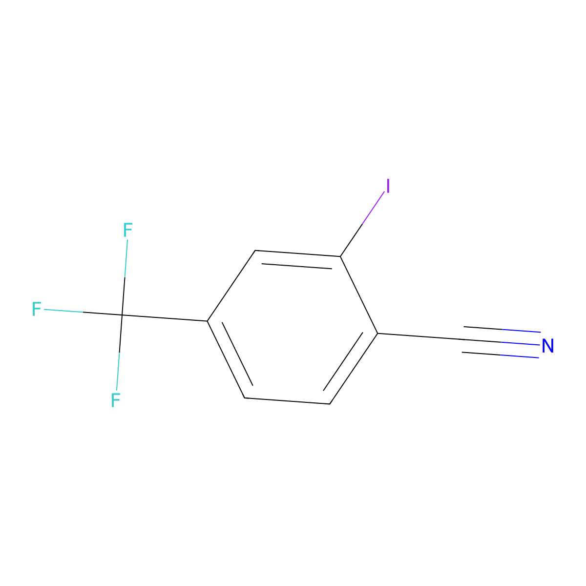 2-Iodo-4-(trifluoromethyl)benzonitrile molecular structure, CAS 1259323-42-6
