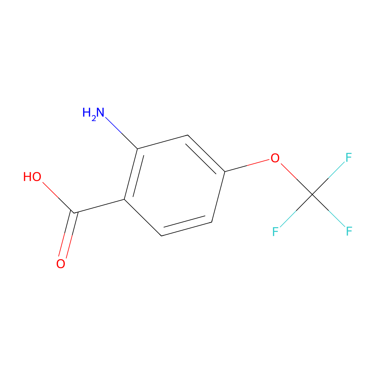 2-Amino-4-(trifluoromethoxy)benzoic acid molecular structure, CAS 1259323-62-0