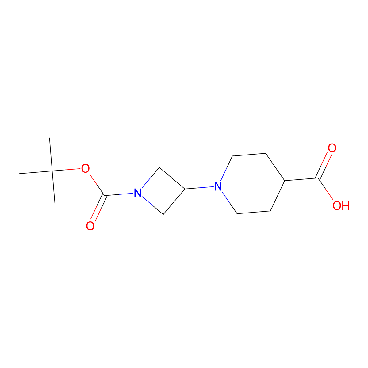 1-{1-[(Tert-butoxy)carbonyl]azetidin-3-yl}piperidine-4-carboxylic acid molecular structure, CAS 1259324-03-2