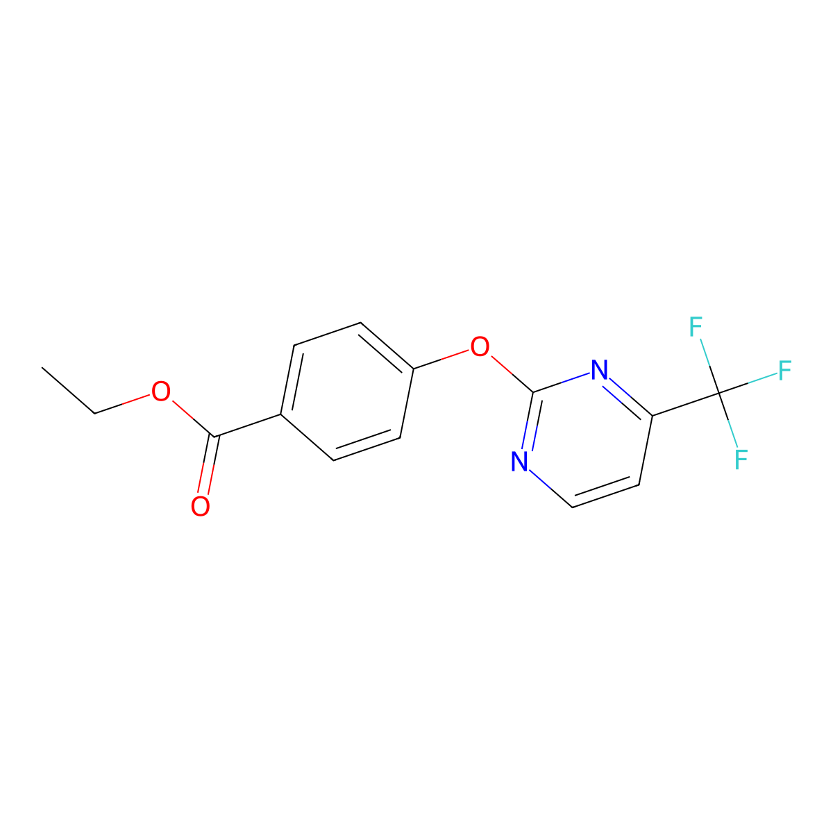 Ethyl 4-((4-(trifluoromethyl)pyrimidin-2-yl)oxy)benzoate molecular structure, CAS 1259324-17-8
