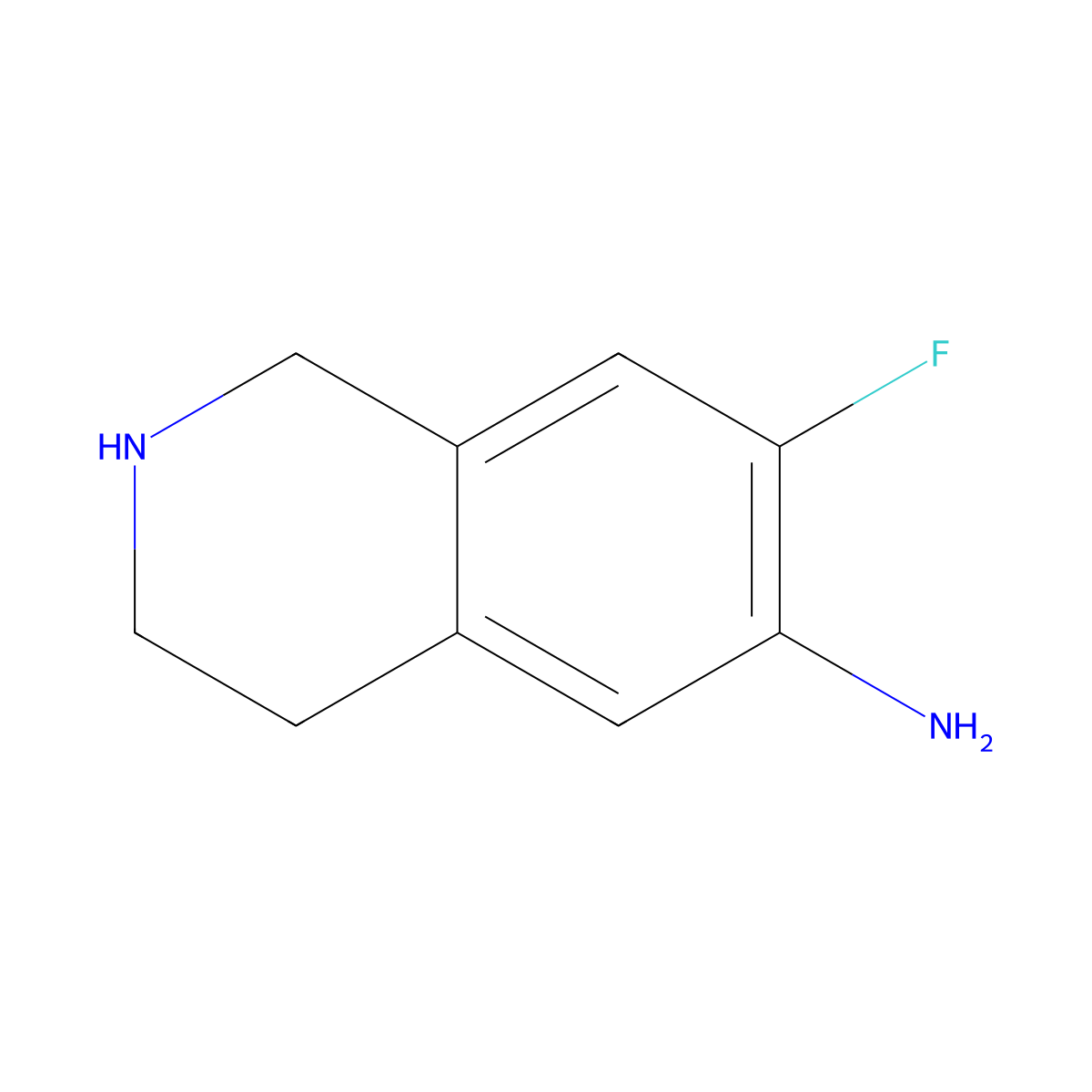 7-Fluoro-1,2,3,4-tetrahydroisoquinolin-6-amine molecular structure, CAS 1259326-50-5