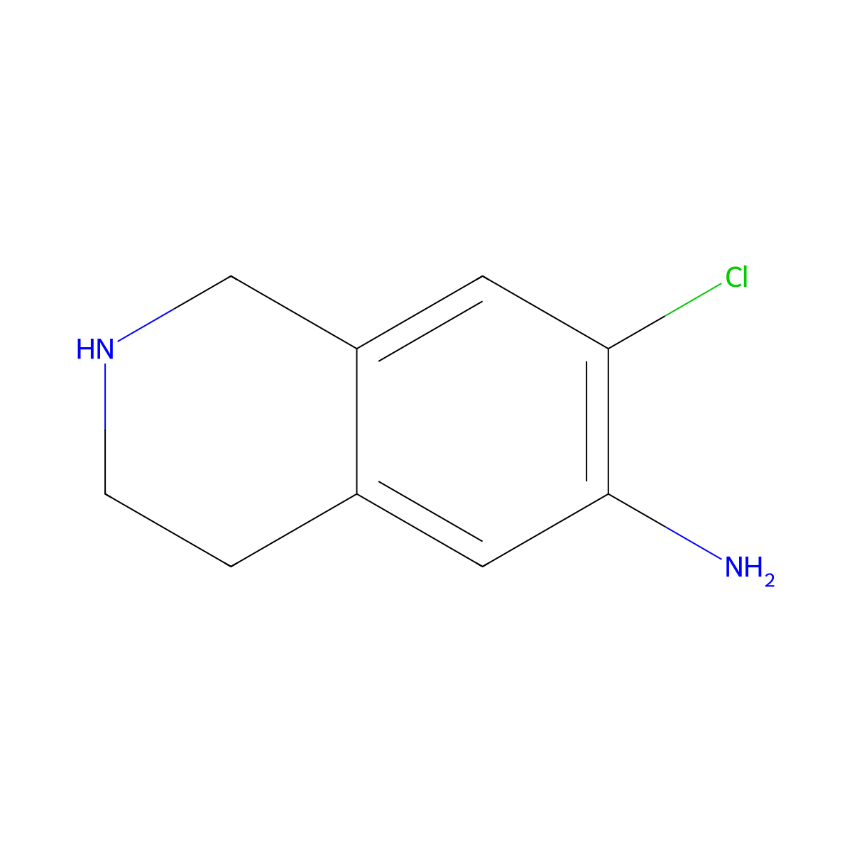 7-Chloro-1,2,3,4-tetrahydroisoquinolin-6-amine molecular structure, CAS 1259326-52-7