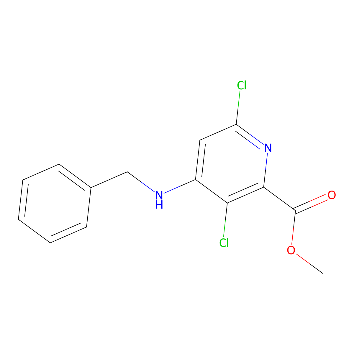 Methyl 4-(benzylamino)-3,6-dichloropicolinate molecular structure, CAS 1259329-32-2