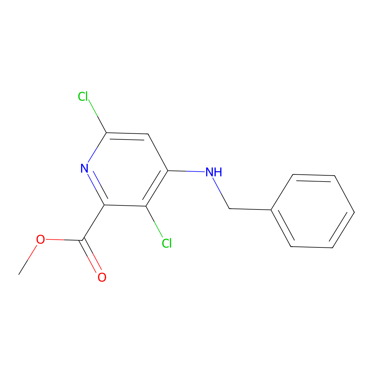 Methyl 4-(benzylamino)-3,6-dichloropicolinate molecular structure, CAS 1259329-32-2