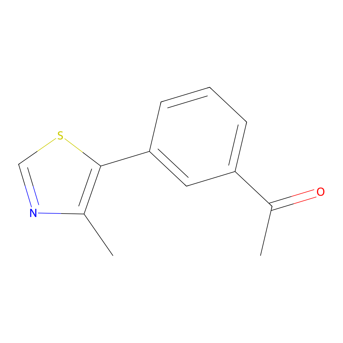 1-[3-(4-Methyl-5-thiazolyl)phenyl]ethanone molecular structure, CAS 1259374-79-2