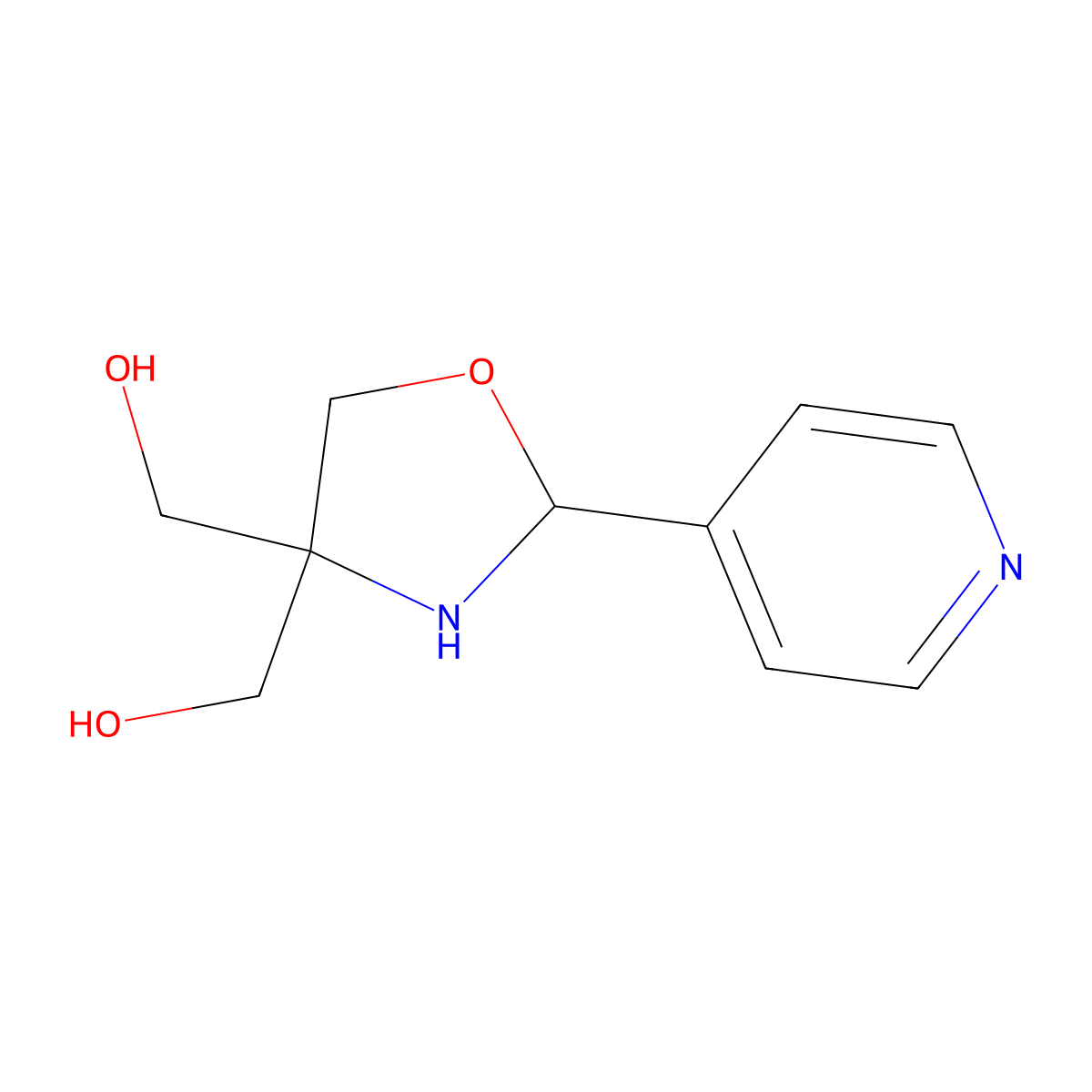 (2-(Pyridin-4-yl)oxazolidine-4,4-diyl)dimethanol molecular structure, CAS 1259390-40-3