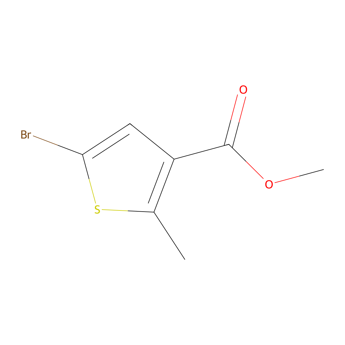 Methyl 5-bromo-2-methylthiophene-3-carboxylate molecular structure, CAS 1259396-11-6