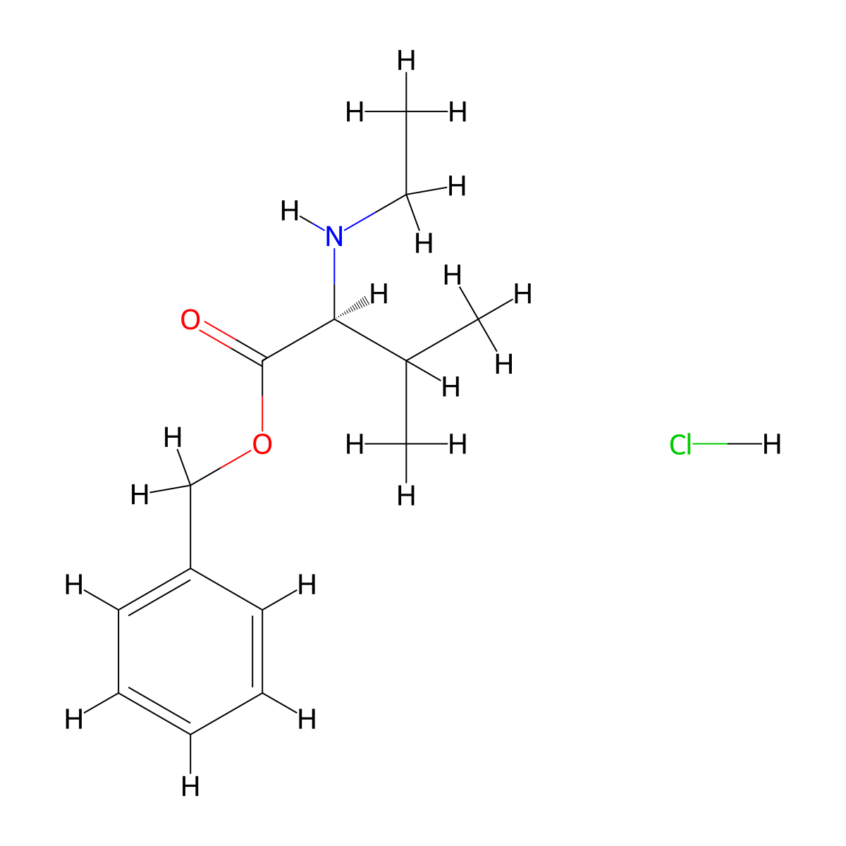 Benzyl ethyl-L-valinate hydrochloride molecular structure, CAS 1259396-60-5