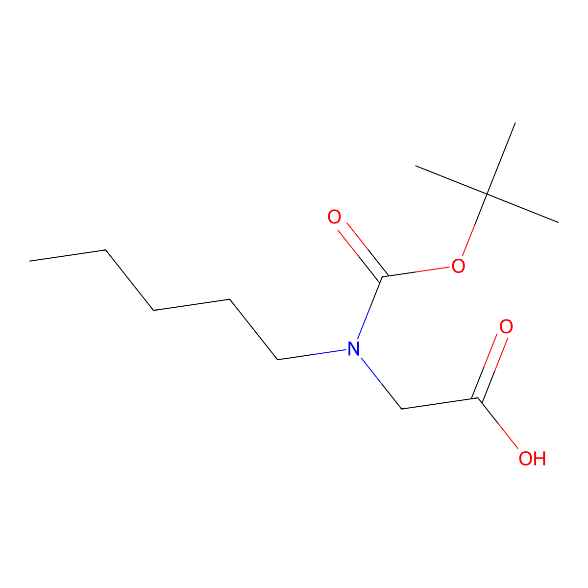 2-(((Tert-butoxy)carbonyl)(pentyl)amino)acetic acid molecular structure, CAS 1259397-10-8