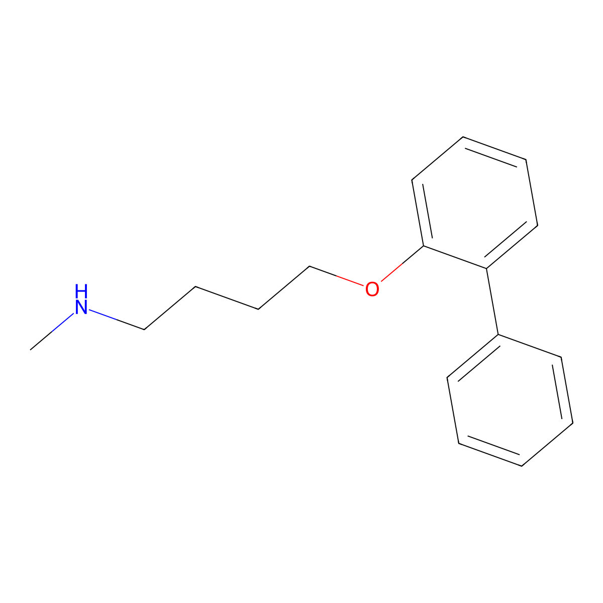 N-methyl-4-(2-phenylphenoxy)butan-1-amine molecular structure, CAS 125941-46-0