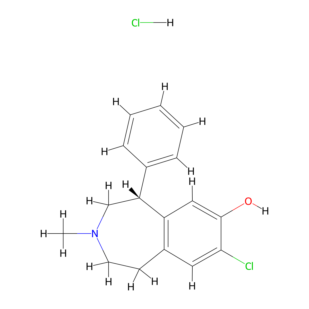 SCH-23390 hydrochloride molecular structure, CAS 125941-87-9